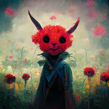devil in flower field
